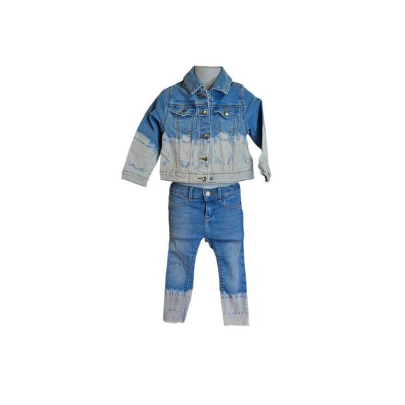 Old Navy Washed Denim Jeans And Jacket Set Size 2T (2T) - Picture 1 of 2